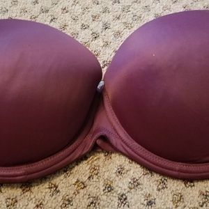 PINK burgundy push up strapless bra size 34D
